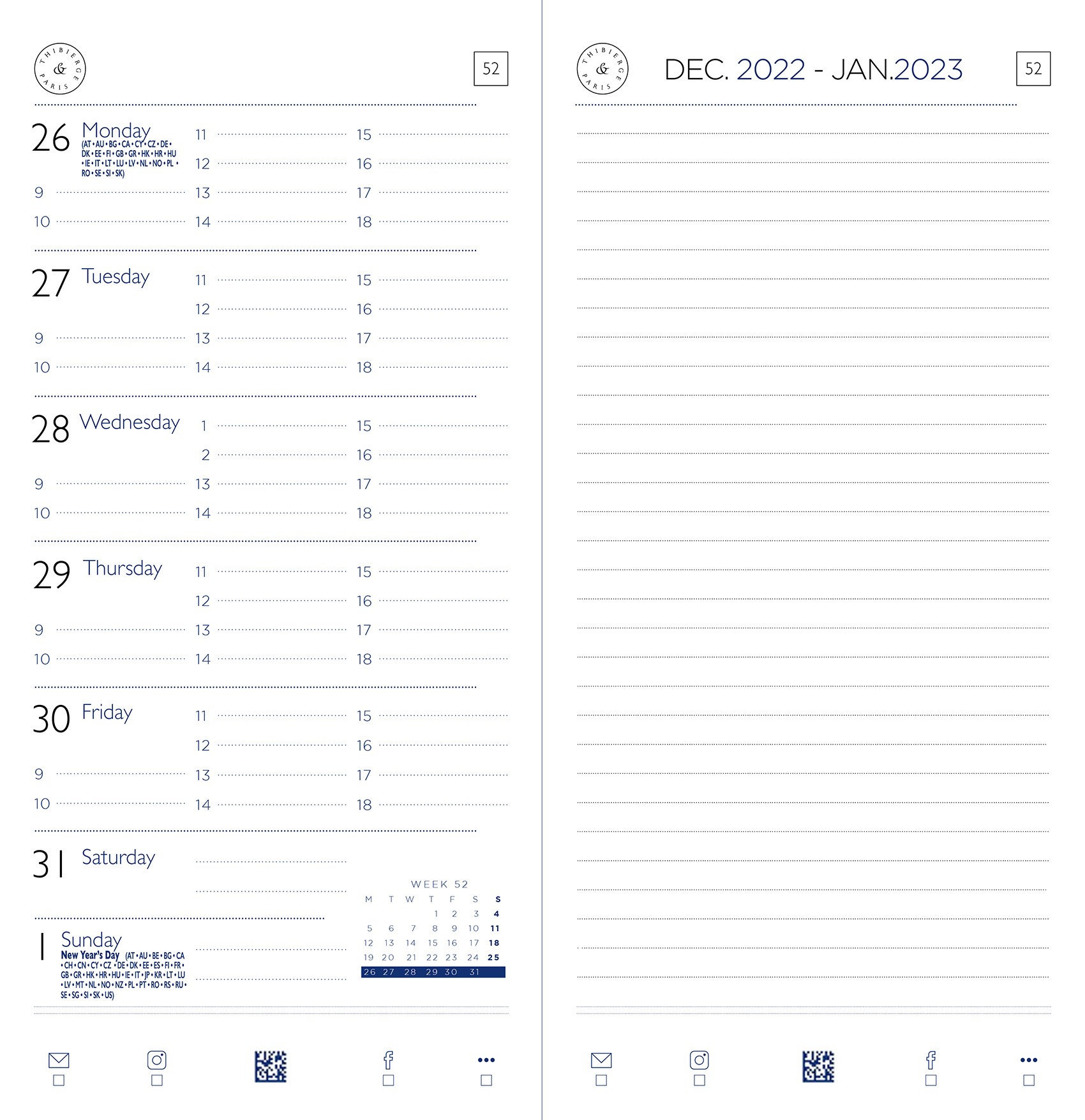 08.16 Agenda WW 2023 Semaine sur une page et notes. Horizontal